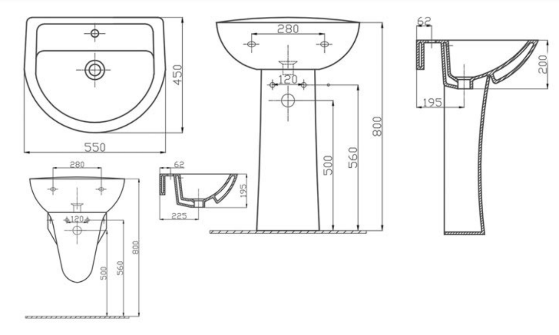 Oval Delikli Lavabo - Görsel 2