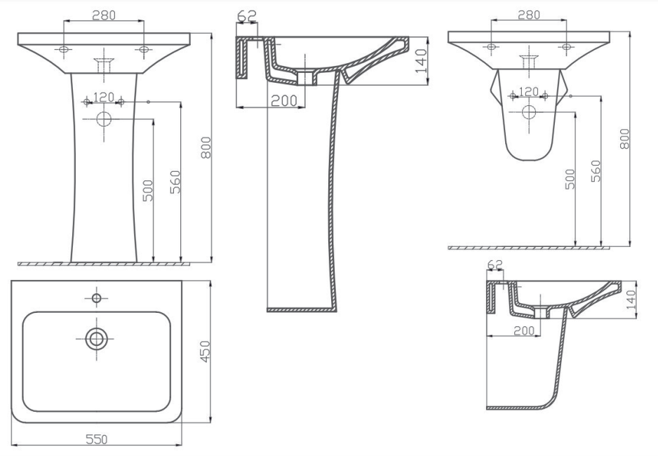 Dikdörtgen Lavabo - Görsel 2